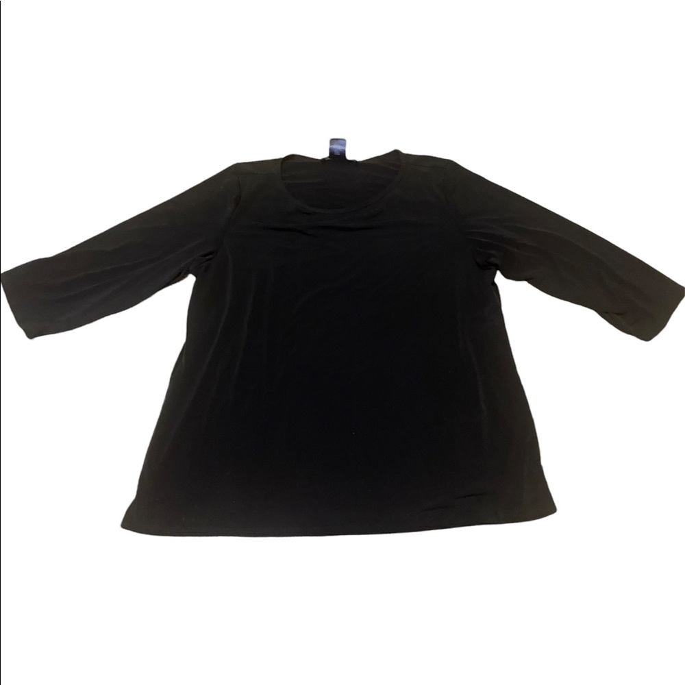 Susan Graver black crew neck top - Picture 6 of 8